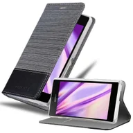 Etui i futerały do telefonów - Etui ochronne Cadorabo do Sony Xperia M2 / M2 AQUA w kolorze szarym etui na telefon komórkowy pokrowiec na książkę - miniaturka - grafika 1