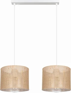 Lampa wisząca Solar Lampa wisząca żyrandol BOHO len 2 żarówki biała - Lampy sufitowe - miniaturka - grafika 1