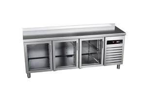 Stół chłodniczy ze szklanymi drzwiami 2017x600x850mm ASBER GREEN LINE GTP-6-200-30 D GLASS - Stoły gastronomiczne - miniaturka - grafika 1