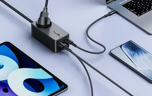 Ładowarka sieciowa Toocki 2xUSB-C + USB + USB DO USB-C, 1.5m, GaN 67W (czarna) - Ładowarki do telefonów - miniaturka - grafika 3
