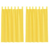 Zasłony - vidaXL Zasłony woalowe z kieszeniami na drążek 2 szt. żółte - miniaturka - grafika 1