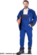 Spodnie sportowe męskie - LH-SPECWELD-B - Spodnie ochronne ogrodniczki trudnopalne męskie dla spawaczy 48 - miniaturka - grafika 1