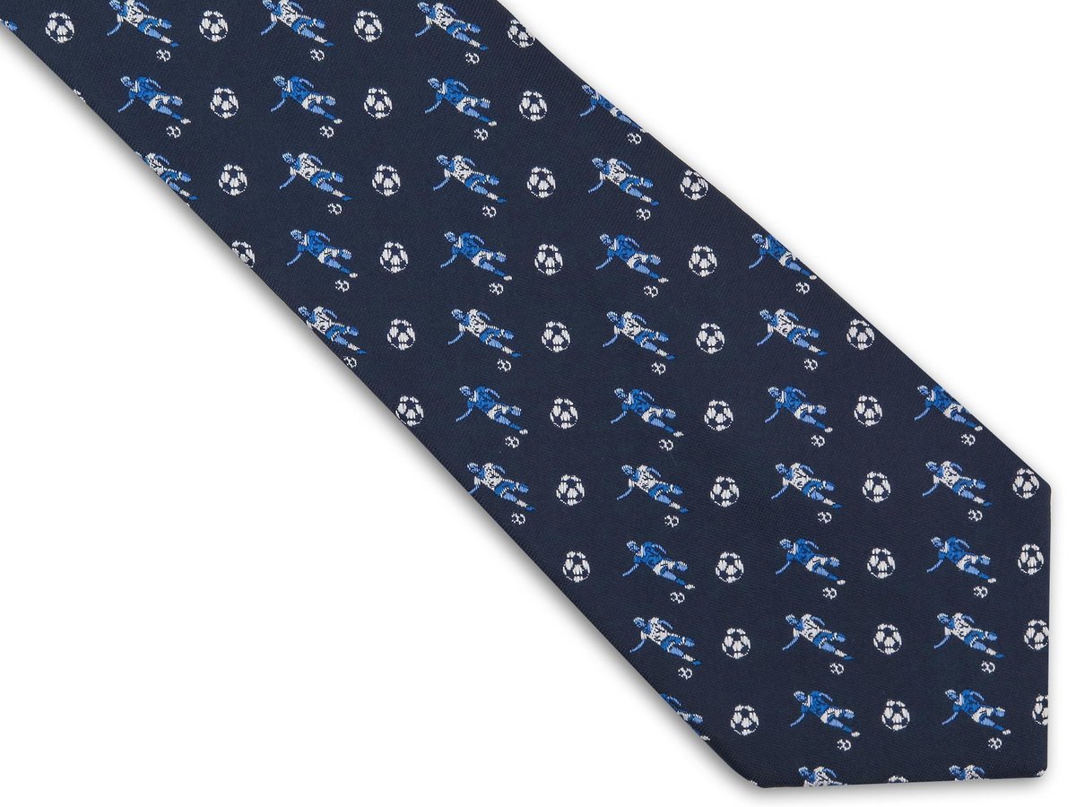 Granatowy Krawat Męski W Piłkarzy C33
