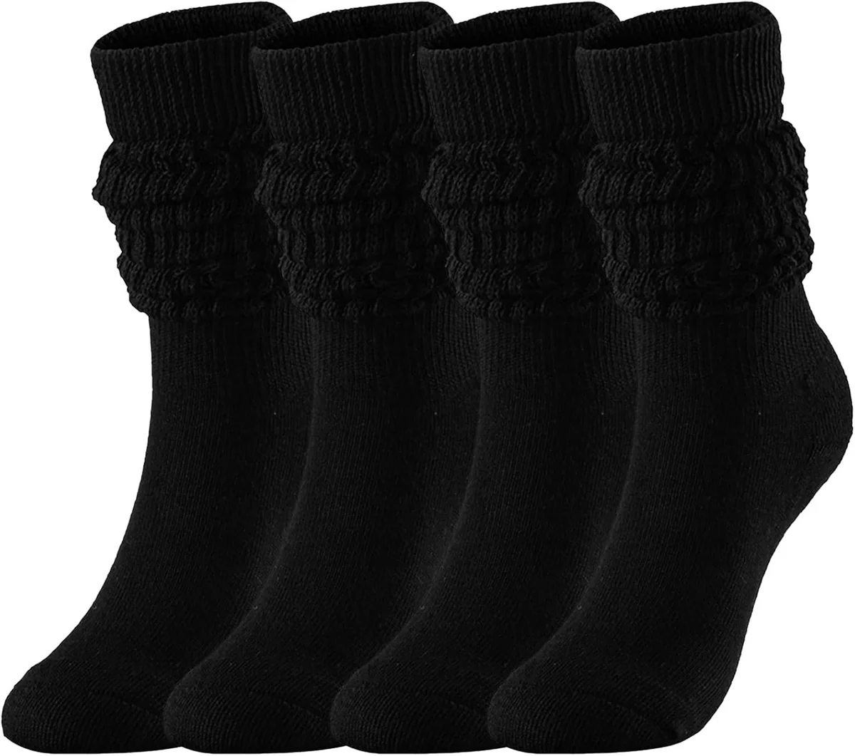 Skarpety damskie do kolan Slouch Socks czarne ciepłe grube 2 pary