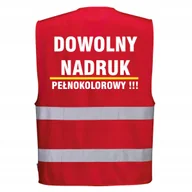 Odzież robocza - Kamizelka odblaskowa czerwona 200szt PORTWEST - z dowolnym nadrukiem - miniaturka - grafika 1