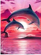 Zabawki kreatywne - Mozaika Diamentowa 5D Haft Malowanie Delfiny Zwierzęta ** KUP Z DOSTAWĄ TEGO SAMEGO DNIA DO NAJWIĘKSZYCH MIAST ** 0000045779 - miniaturka - grafika 1