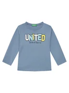 Bluzki damskie - United Colors Of Benetton Bluzka 3I1XG10HS Niebieski Regular Fit - miniaturka - grafika 1