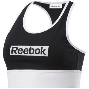 Stanik Reebok TE Linear Logo Bral W (kolor Biały. Czarny, rozmiar XS) - Biustonosze - miniaturka - grafika 1