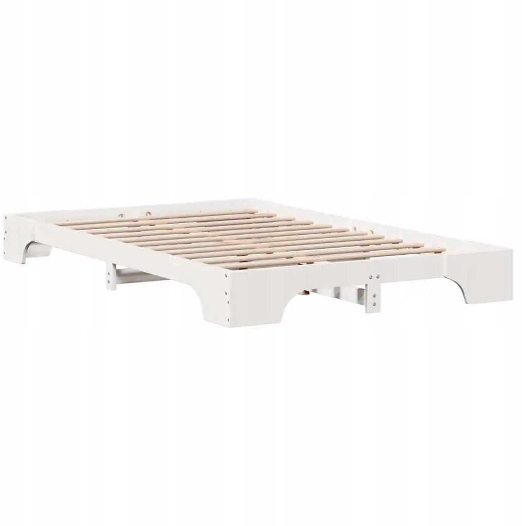 vidaXL Biała Rama Łóżka 120x190 cm z Litego Drewna Sosnowego