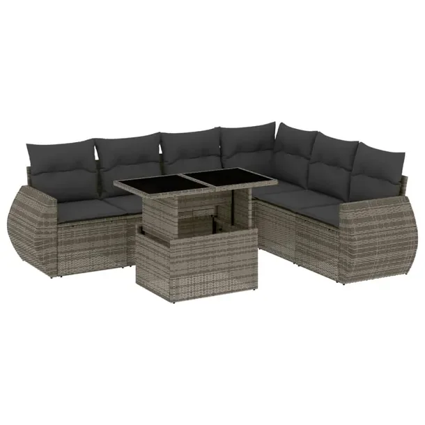 Zestaw mebli ogrodowych modułowych szary rattan PE 62 x 62 x 69 cm