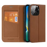 Etui i futerały do telefonów - Dux Ducis Skin X2 etui do iPhone 14 Pro pokrowiec z magnetyczną klapką brązowy - miniaturka - grafika 1