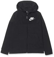 Bluzy dla chłopców - Nike bluza chłopięca B Nsw Hoodie Fz Av czarny czarny/biały X-L - miniaturka - grafika 1