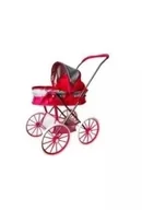 Wózki dla lalek - Wózek gondola duże koła różowy - miniaturka - grafika 1