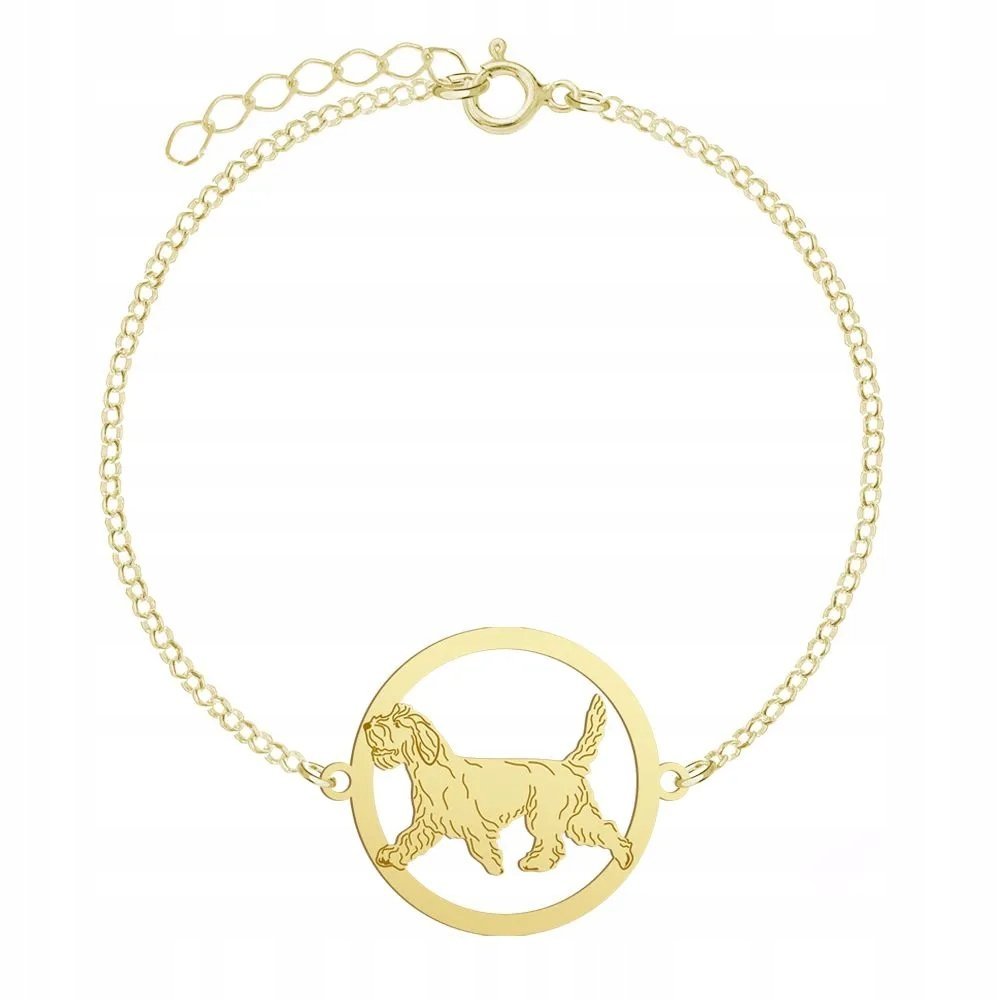 Bransoletka Złota Petit Basset Griffon Vendéen 925 Prezent Biżuteria GRAWER