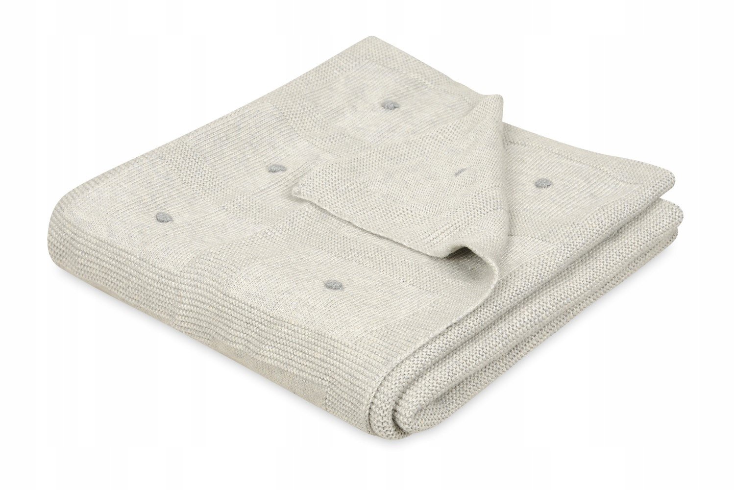 BabyMatex, kocyk bambusowy z ozdobnymi kuleczkami Accent, 80 cm x 100 cm, jasnoszary