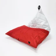 Fotele i pufy dla dzieci - Pufa Worek Dla Dzieci Ovni Long Biało-Czerwony - miniaturka - grafika 1