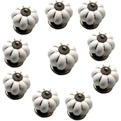 Zawiasy, okucia i inne akcesoria - Zestaw 10 guzików ceramicznych w stylu vintage w 3 rozmiarach (22/25/30 mm) (biały) - miniaturka - grafika 1