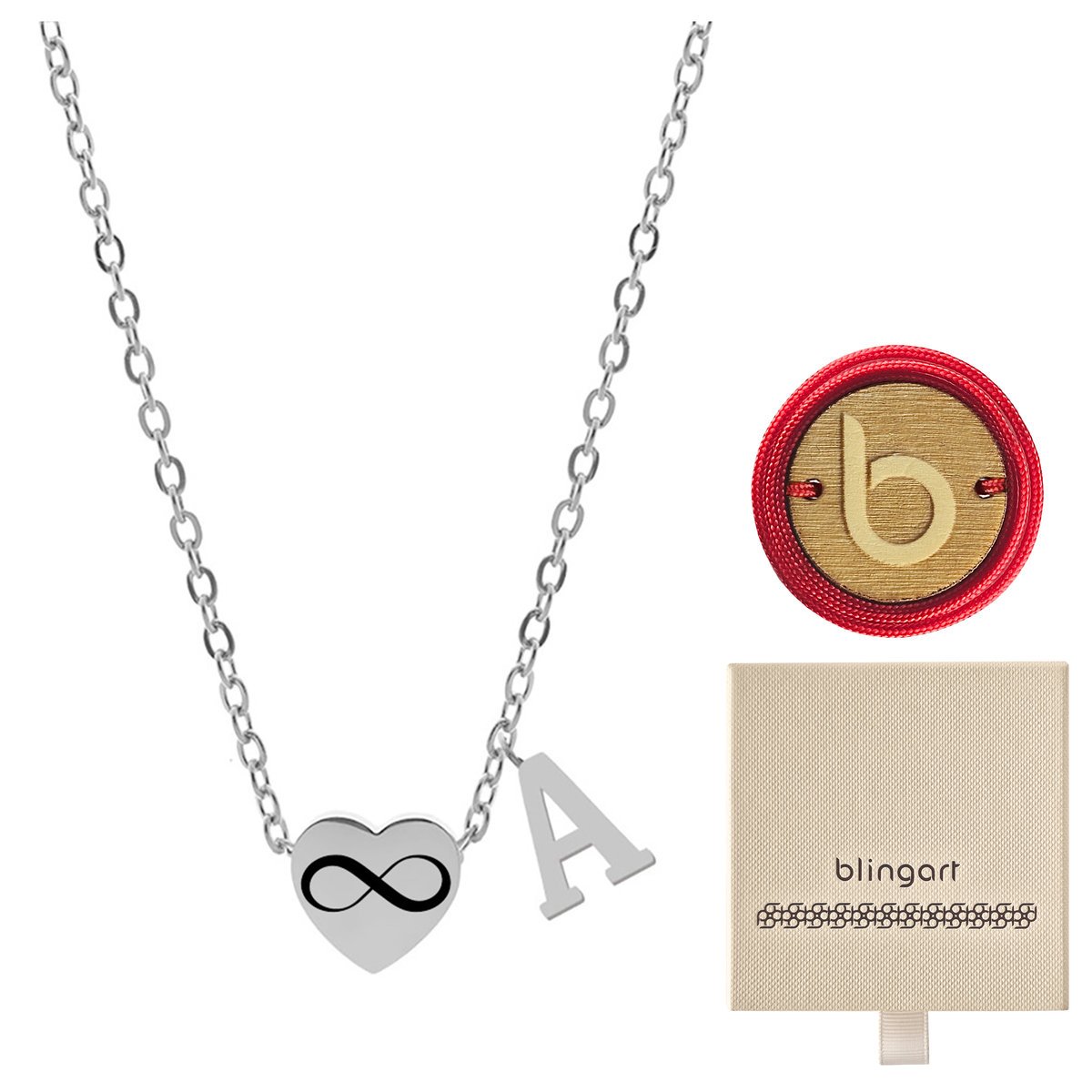 Naszyjnik CELEBRYTKA LITERKA serce A