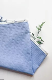 Ręcznik kuchenny bawełniany o gofrowej fakturze niebieskiego koloru 50 x 70 cm - Ściereczki, gąbki, czyściki - miniaturka - grafika 1
