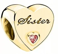 Wisiorki - Charms złoty Sister srebro zawieszka koralik 925 - miniaturka - grafika 1