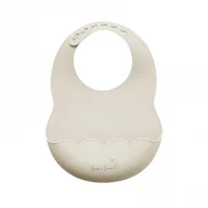 Śliniaki i fartuszki - Kremowy śliniak silikonowy z uroczą kieszonką JackOJuno - miniaturka - grafika 1