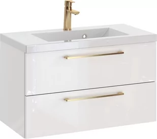 Szafka z Umywalką ROSEN 80 cm - Uchwyt Złoty - Szafki łazienkowe - miniaturka - grafika 1