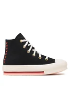 Buty dla dziewczynek - Converse Trampki Chuck Taylor All Star Eva Lift Hi A04953C Czarny - miniaturka - grafika 1