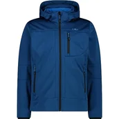 Kurtki męskie - CMP męska kurtka Softshell melanżowa z odpinanym kapturem, Petrol Mel, 58 - miniaturka - grafika 1