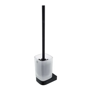 Nimco Nikau - Szczotka toaletowa z uchwytem, szkło matowe/czarny mat NKC 30094CN-90 - Akcesoria do wc - miniaturka - grafika 1