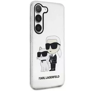 Etui ochronne na telefon Karl Lagerfeld KLHCS23SHNKCTGT do Samsung Galaxy S23 S911  transparent hardcase Gliter Karl&Choupette - Etui i futerały do telefonów - miniaturka - grafika 4