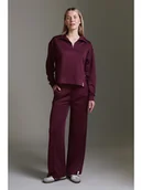 Spodnie sportowe damskie - Cotton Candy Spodnie dresowe w kolorze bordowym - miniaturka - grafika 1