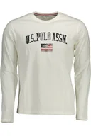 Portfele - US POLO T-SHIRT Z DŁUGIM RĘKAWEM MĘSKI BIAŁY - miniaturka - grafika 1