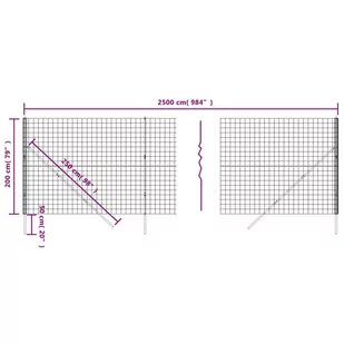 Ogrodzenie z siatki drucianej, antracytowe, 2x25 m Lumarko! - Ogrodzenia - miniaturka - grafika 2