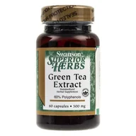 Witaminy i minerały - SWANSON Green Tea Extract, 500 mg, 60 kapsułek - miniaturka - grafika 1