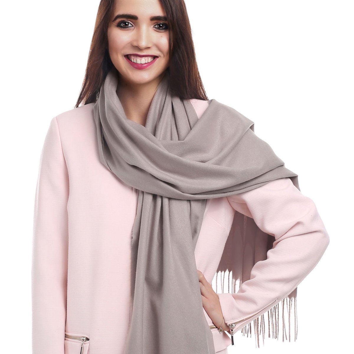 Piękny Duży Szal Szalik Pastele Kaszmirowy Kaszmir - Szl-Kszm-D-11