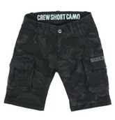 Spodnie męskie - spodnie bojówki krótkie ALPHA INDUSTRIES - CREW SHORT BLACK CAMO-38 - miniaturka - grafika 1