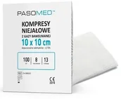 Apteczki i materiały opatrunkowe - Pasomed, Kompresy niejałowe 10x10cm 13 nit., 100 szt. - miniaturka - grafika 1