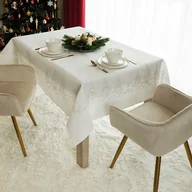 Obrusy i serwetki - Biały obrus świąteczny,140x220 cm, ze srebrnym zdobieniem, Świąteczny blask - miniaturka - grafika 1
