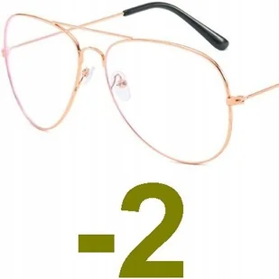 Okulary korekcyjne minusy pilotki złote -2 - Okulary korekcyjne, oprawki, szkła - miniaturka - grafika 1