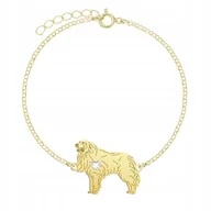 Bransoletki - Bransoletka Złota z psem Pirenejski Pies Górski 925 Biżuteria GRAWER GRATIS - miniaturka - grafika 1