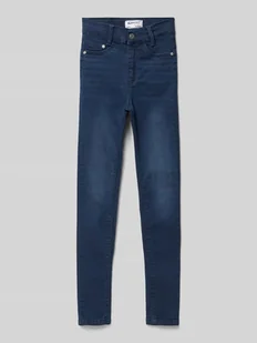 Jeansy o kroju slim fit z 5 kieszeniami - Spodnie i spodenki dla dziewczynek - miniaturka - grafika 1