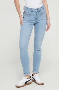 Desigual jeansy damskie kolor niebieski - Spodnie damskie - miniaturka - grafika 1