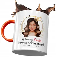 Kubki - Kubek Pomarańczowy Dla Kasi Koleżanki Żony Prezent z Nadrukiem ze Zdjęciem+ Opakowanie na prezent (wzór 01) - miniaturka - grafika 1
