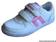 Buty dla dziewczynek - Dziewczęce BIAŁO-RÓŻÓWE adidaski sportowe rzep 31 - miniaturka - grafika 1