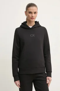 Calvin Klein bluza damska kolor czarny z kapturem z aplikacją K20K207954 - Bluzy damskie - miniaturka - grafika 1