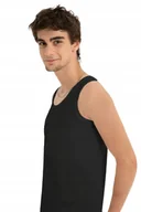 Koszulki męskie - Podkoszulek męski na ramiączkach czarny BAWEŁNA r. M - miniaturka - grafika 1