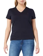 Koszulki i topy damskie - Tommy Hilfiger Heritage T-shirt damski z dekoltem w serek z dekoltem w serek, Midnight, XL - miniaturka - grafika 1