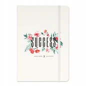 Notesy i bloczki - NOTATNIK BIAŁY A5 W LINIE z Gumką KWIECISTE Wzory - miniaturka - grafika 1