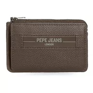 Portfele - Pepe Jeans Checkbox Portfel z wizytówką Brązowy 11x7x1,5 cms Skóra, Brązowy, Talla única, Portfel z wizytówką - miniaturka - grafika 1
