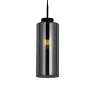 Lampy sufitowe - QAZQA Lampa wisząca Art Deco czarna z dymionym szkłem - Laura - miniaturka - grafika 1